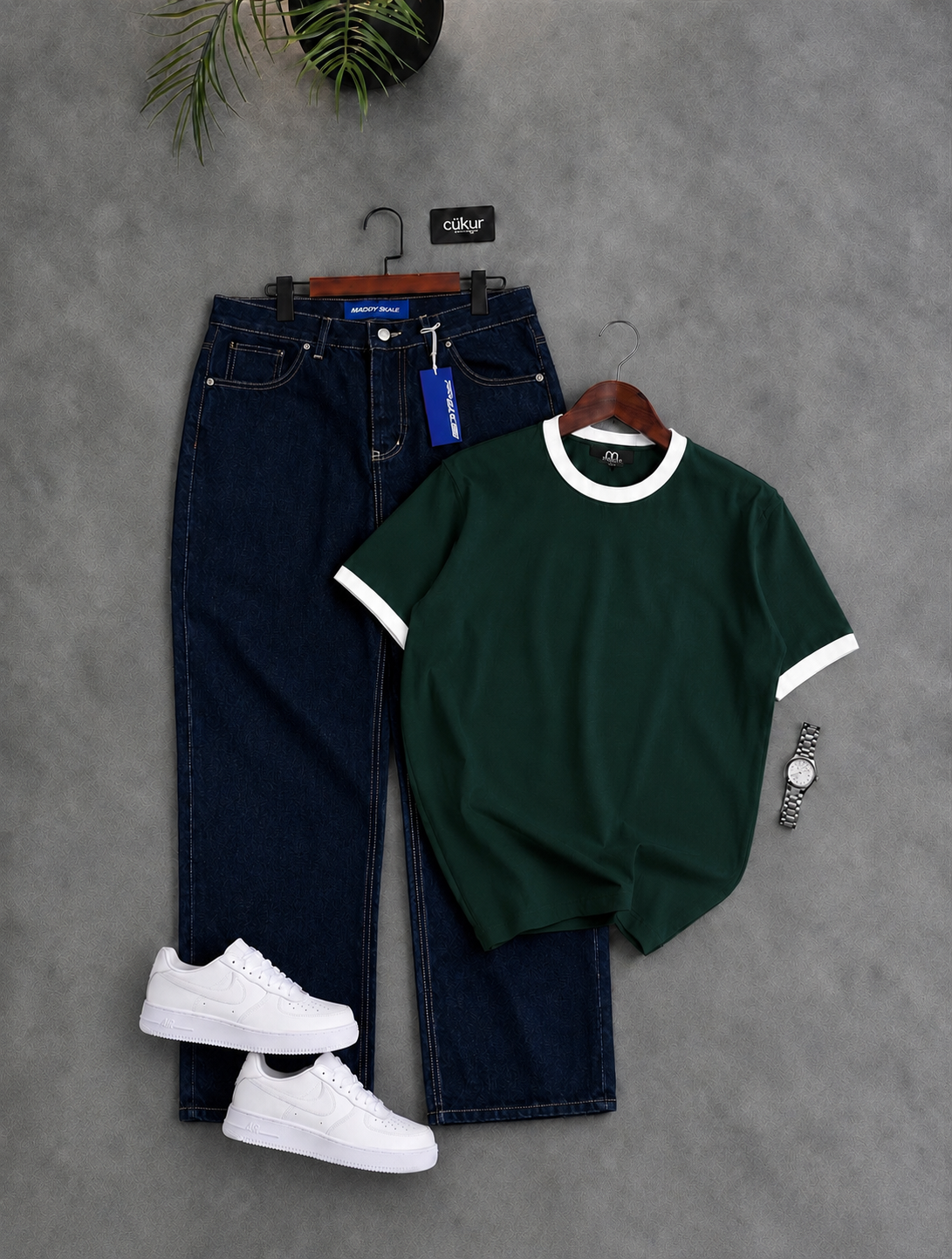Ensemble ringer shirt baggy brut premium